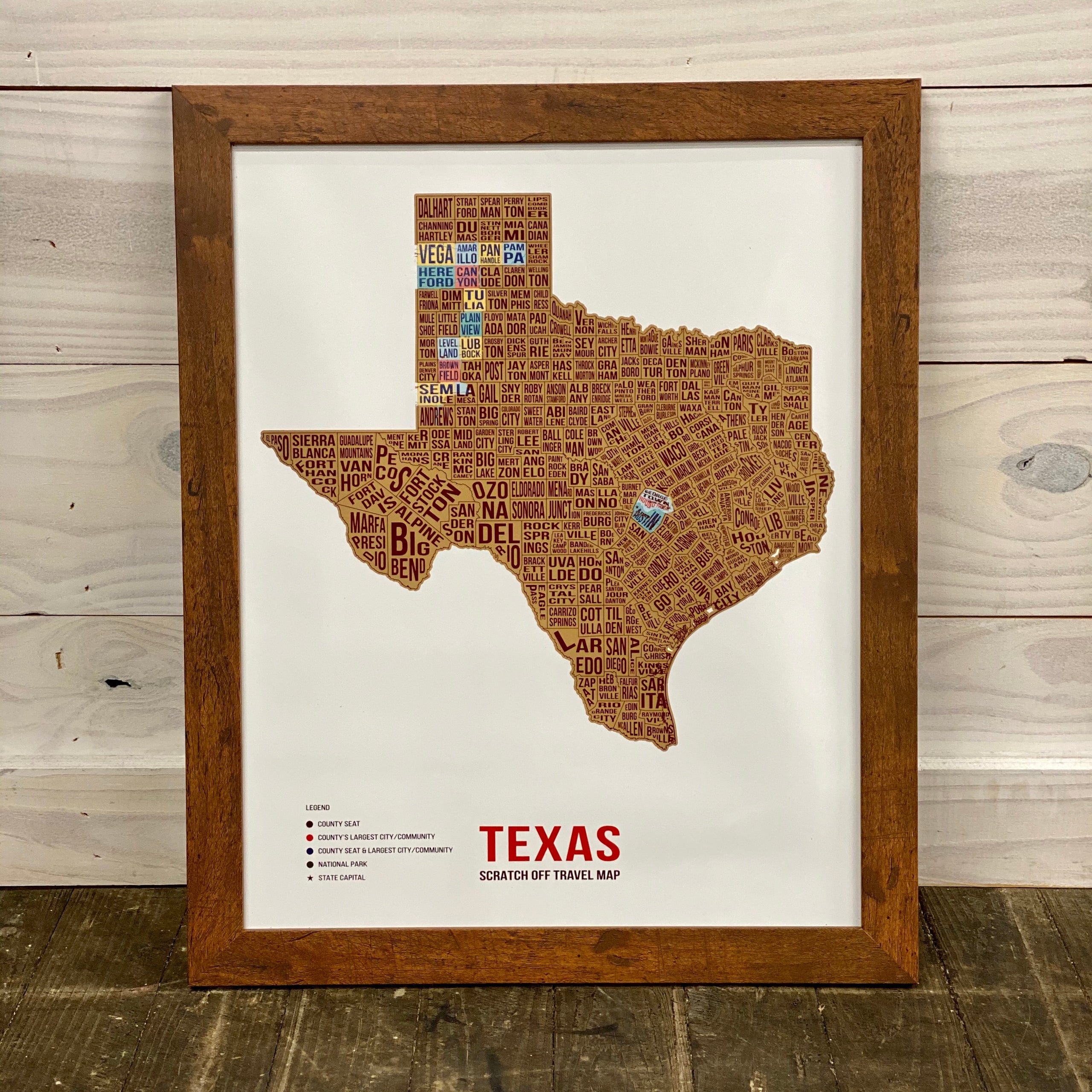 TX Counties Scratch Off Map